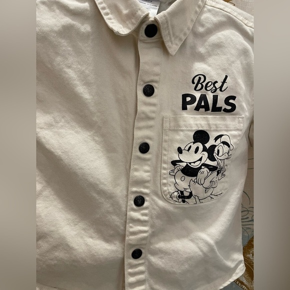 Disney Mickey And Friends 2T Snap Jean Jacket Colorful Creme Boy Girl Toddler - Picture 8 of 11
